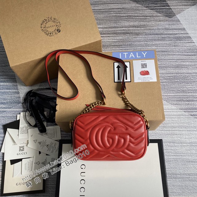 Gucci新款包包 古馳Marmont系列奶茶色女包 Gucci正品原廠皮相機包 448065  ydg3138